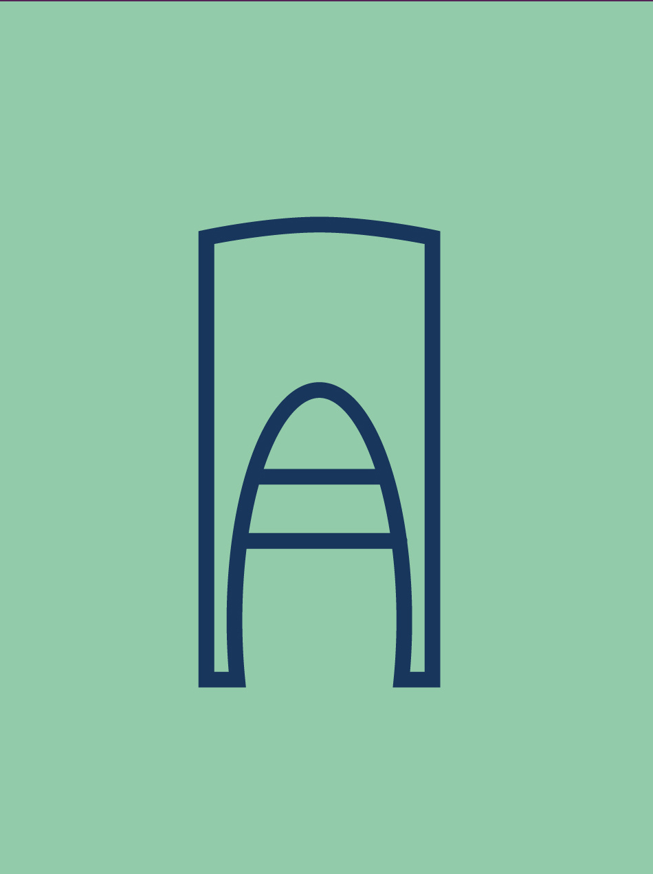 Navy tower motif on mint